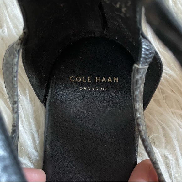 Cole Haan Black Mercer Leather Snake Print Embossed Gladiator Sandals EUC 8.5 - Picture 8 of 10